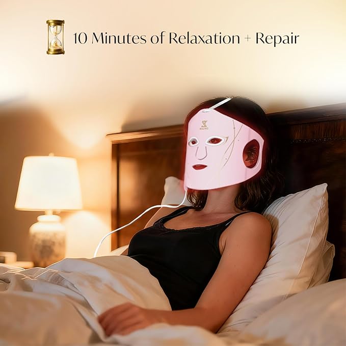 Red Light Therapy Mask for FaceLed Face Mask Light TherapyInfrared Light TherapyAnti-Wrinkle Face Light Therapy Device at HomeFace CareGift for WomenFacial Mask Pink