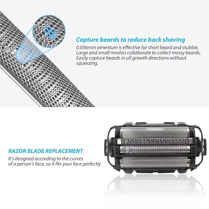 WES9165PC Men's Electric Razor Replacement Outer Foil Set for Panasonic UPGRADED