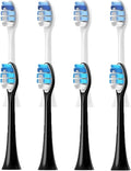 4-16pcs Replacement Toothbrush Heads Compatible with Brush with Cover Soft Bristles(4White 4Black)