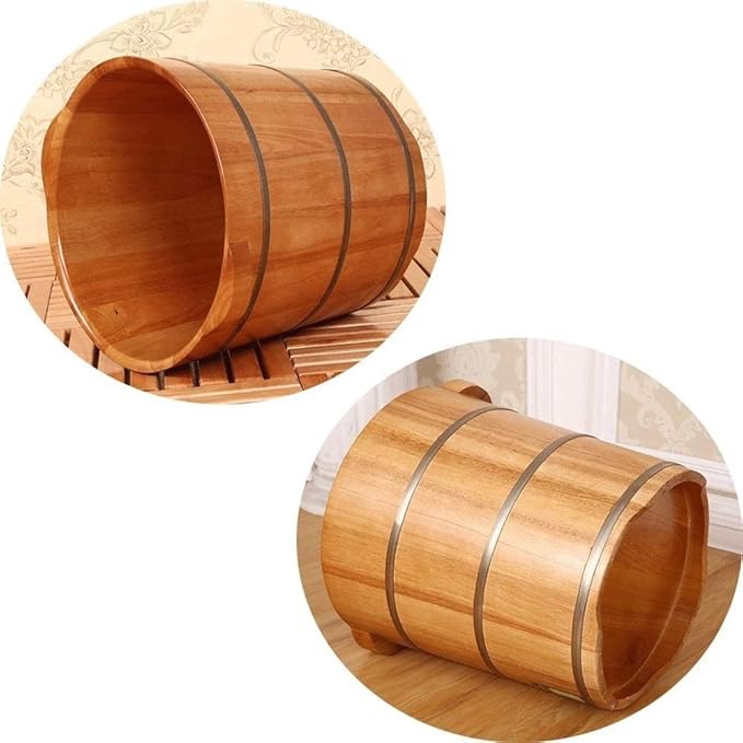 Foot Bath Barrel Sturdy and Durable Natural Cedar Wood Sauna Foot Tub Can Soak Massage Feet to Improve Sleep (Color : A)