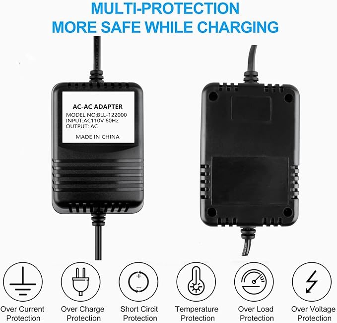 AC-AC Adapter Compatible with BACK2LIFE Back to Life BL2002 Massager Continuous Therapeutic