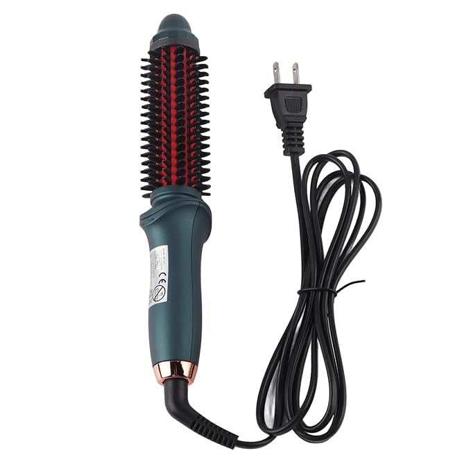 Curling Iron Brush Electric Hair Curler Portable Travel Hot Curling Wand for Long Hair Temperature Adjustable Heated Curling Brush for Women
