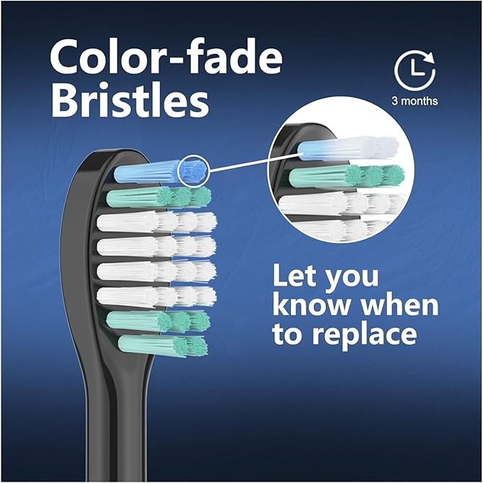 Replacement Brush HeadsCompatible for Aquasonic Black Series Pro Vibe Duo Electric Toothbrush Refill Nylon Bristles(5pcs Black)