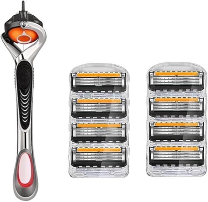 Men's 5-Layer Manual Razors Blade Replacement Head with Razors StandShaving Razors(12ka)