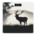 Wildlife Deer Silhouette Scale for Body Weight Anti-Slip Sturdy Tempered Glass Weighing Machine Highly Digital Accurate Bright LCD Bathroom Scale for Household Gift