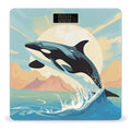 Orca in The Sea Bathroom Scale Automatic Power On/Off Body Scales LCD Backlight Display Square Digital Scale Rounded Corners Bathroom Scales for Home Bedrooms
