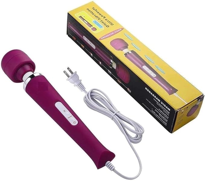 Vibrating Big Deep Tissue Full Body Massager for Muscle Relief Back Neck Hand Foot Leg Arm Massage Powerful Handheld Tool for Women Muti Speeds (Purple Big and Orange Small Massager)