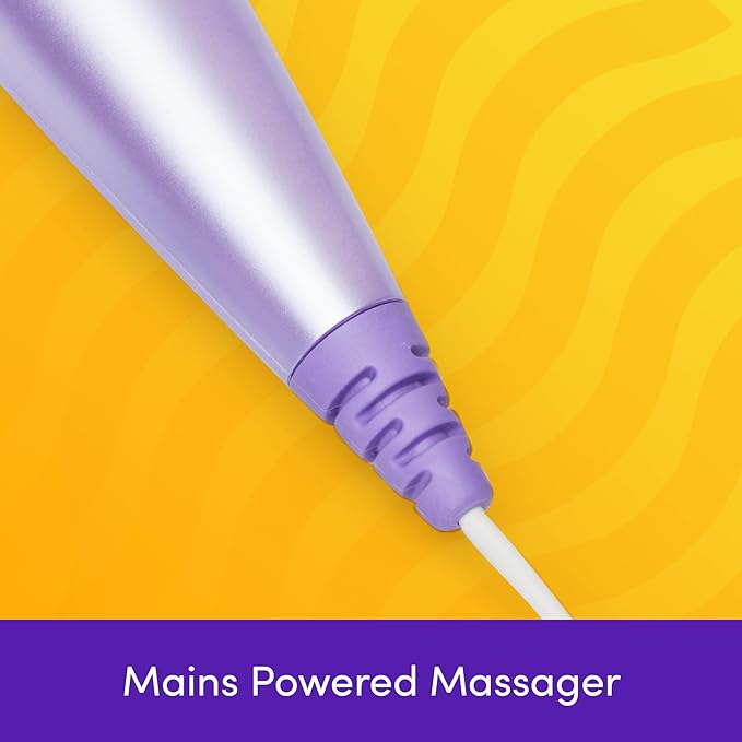 Lovehoney Powerful Electric Handheld Massager | Mains Powered Body Massage Tool with 12 Vibration Modes | Flexible Neck for Muscle Aches in Back Neck Shoulders Legs | Lilac