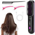 Go Brush 2026 Upgrade Portable Hair Straightener Brush for Travel Mini Cordless Hair Straightener Comb with Temperature Display for Women (Black)