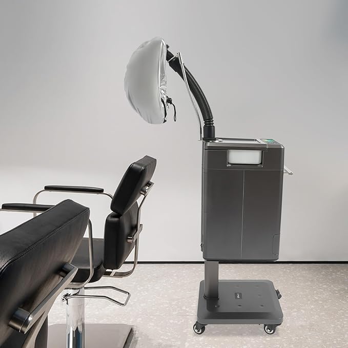 Nano Steamer for Hair 500w Micro Mist Salon Treatment Hair Steamer Machine Professional Nano Hair Steamer Machine Color Processor Beauty Salon Nano Hair Steamer with Hose Attachment Caps