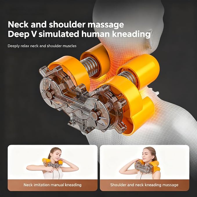 Back Massager for Pain Relief Deep Tissue to Fit an Office Chair Shiatsu Neck with 4D Kneading &amp Heat Vibration for Home Office Use