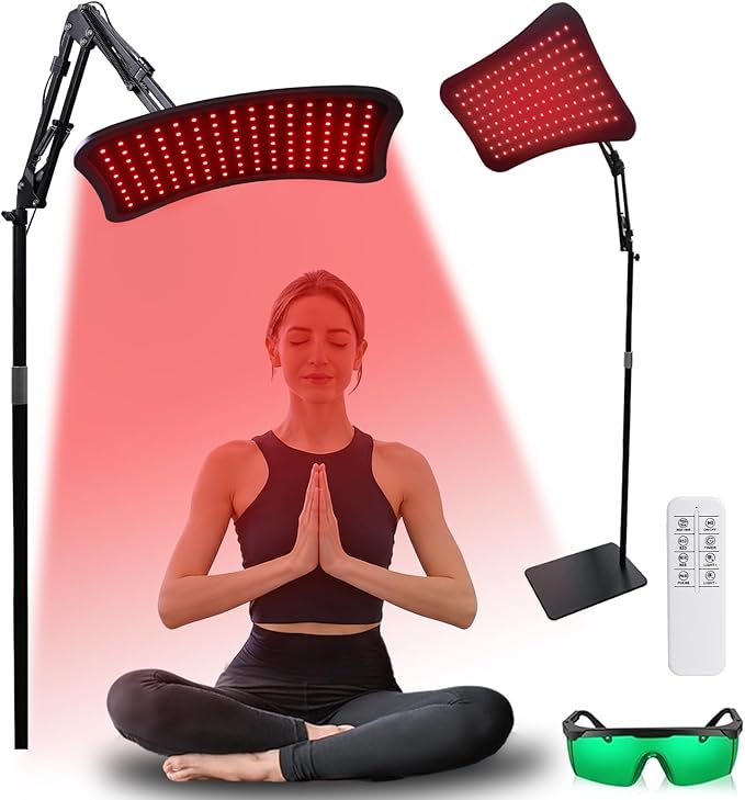 Red Light Therapy for Body and Face 3 in 1 660nm &amp 850nm Red Light Panel Infrared Light Therapy Lamp with Remote Control Goggles and Stable Stand Ideal Gifts for Women Wife Mom Sister Girlfrien