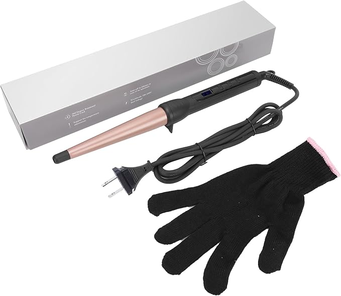 Hair Curling Wand Electric Ceramic Tourmaline Hair Curler with LCD Screen and Anti Scalding Helmet Hairing Curling Wands for All Types
