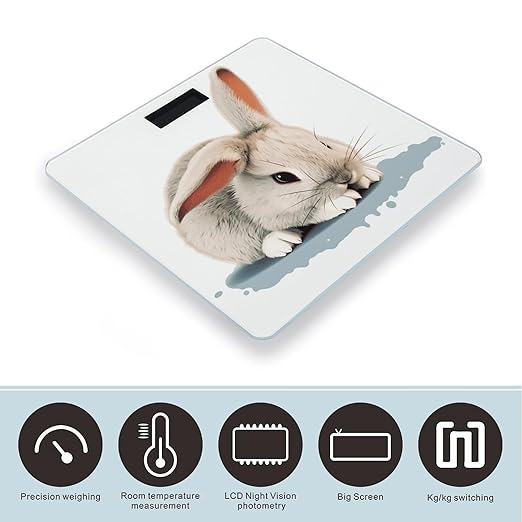 Cry Rabbit Digital Bathroom Scale for Body Weight with High Precision Digital Weighing Scale with BMI Clear LCD Display and Step-On Measures Weight Up to 180kg