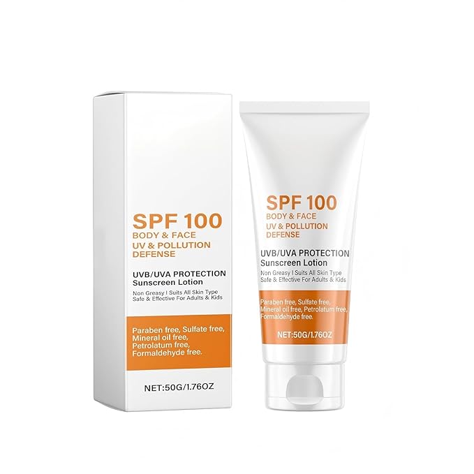 SPF 100 Face &amp Body Sunscreen Broad Spectrum Protection with Antioxidants Oil-Free &amp Non-Greasy Sun Screen Travel Size Sunblock Lightweight Daily Moisturizer for Sensitive Skin Fast Absor