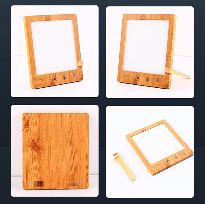 Enjoy Home R.S. LED Wood Grain Light Therapy Lamp UV-Free 10000 Lux 4 Timer Settings 3 Color Temperature &amp Adjustable Brightness Daylight Lamp