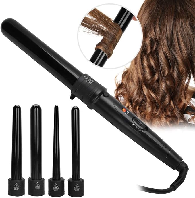 Curling Iron Hair Curler 5-in-1 Hair Curling Iron Wand Set Wavy Hair Curling Styling Tool 5 Interchangeable Ceramic Barrels Hair Roller Hair Curling Iron (US Plug)
