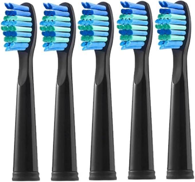Replacement Toothbrush Head Bristle Brush Refill Compatibility for Refills FW-D1/FW-D3/FW-D7(5 PCS BK)