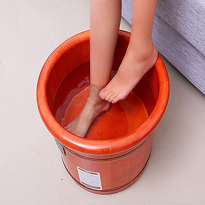 Katzowen Foot Massager Spa Foot Tub Household Foot Bath Wooden Foot Basin Foot Tub Household Pedicure Basin Foot Massage Basin41*26 * 33cm