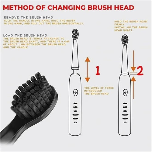 16pcs Replacement Brush Heads Compatible for Toothbrush Head Tips Deep Clean J110 / J209(16pcs Black Head)