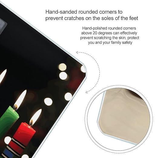 Kwanzaa CandlesScale for Body Weight with LCD High Precision Weighing Scales Fashion Sturdy Tempered Glass Weight Scales Easy-to-Read Digital Bathroom Scale for Daily 400lb