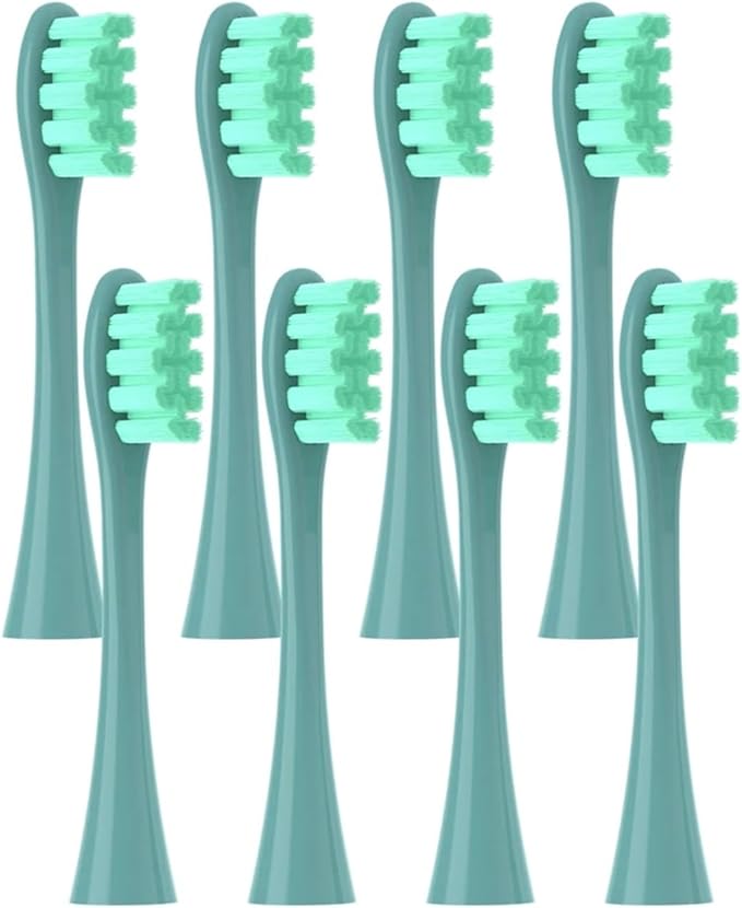8 Pcs Replacement Brush HeadsCompatible for Oclean X PRO Elite/Flow/F1/One/X/All Series Electric Toothbrush(8 pcs Green)