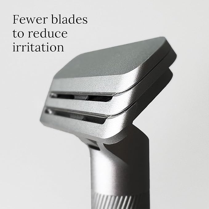 Form Razor | Aluminum Dual-Blade Safety Razor with 10 Single-Edge Blades | Eco-Friendly and Cost-Efficient Shaving Solution For Men and Women (Silver)