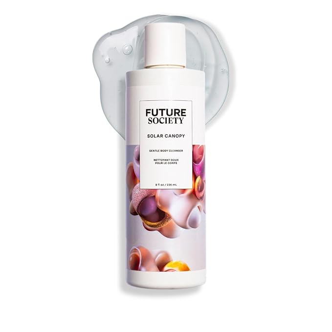 Future Society Solar Canopy Body Wash - Luxury Fruity Floral Scented Body Cleanser with Notes of Bergamot Pink Sugar &amp Vetiver - Gentle Moisturizing Cleanser - Scented Shower Gel - 8oz