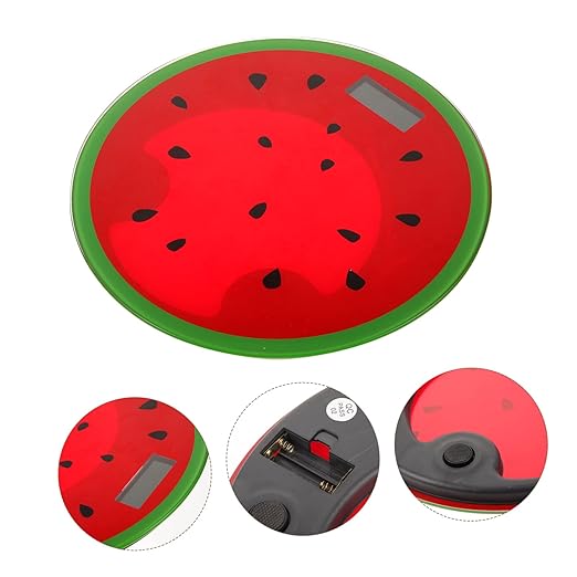 FRCOLOR Cartoon Watermelon Digital Weight Scale Mini Tempered Bathroom Scale Read Display Accurate Measurement for Home Use Fun Summer Design