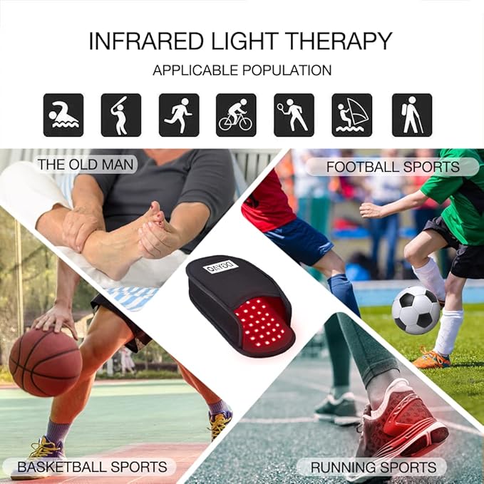 Red Light Therapy for Feet Infrared LED Therapy Slipper Wrap 2 Packs - FDA Cleared Infrared Therapy Foot Wraps with Adjustable Power &amp Timer | Targets Toes Ankle Instep Heel Discomfort At-Home The