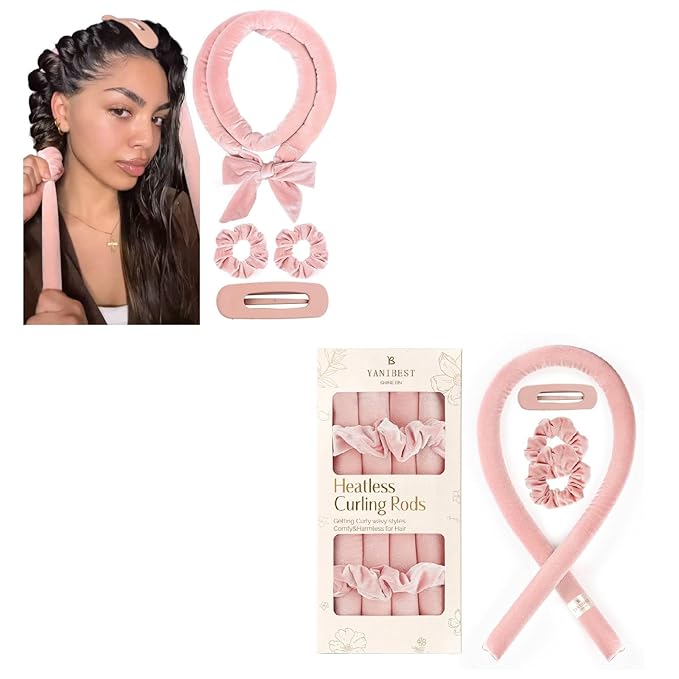 Yanibest Heatless Hair Curlers No Heat Hair Curlers to Sleep in Super Soft Ribbon Wrap for Long Hair