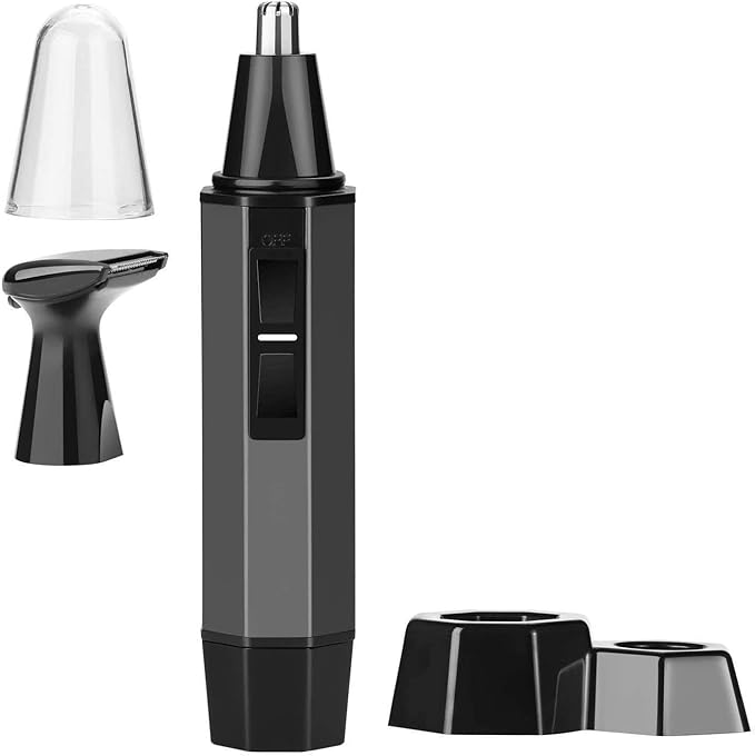 Ear and Nose Hair Trimmer Clipperfor Men and WomenBattery-OperatedWaterproof Dual Edge Blades for EasyBuilt-in LED Light.