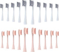 20pcs Brush Head ReplacementCompatible for Oclean X/X PRO/ Z1 Toothbrush Soft Bristle Brushes Replaceable(10 Grey 10 Pink)