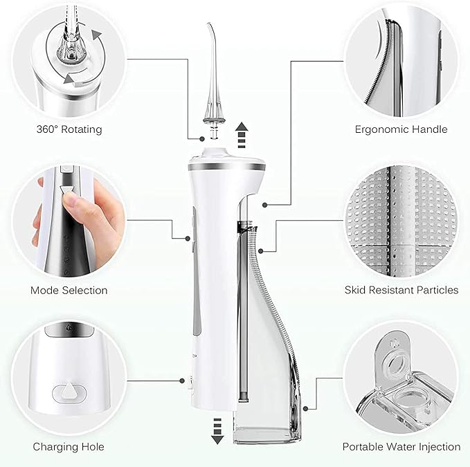 Dental Flusher Portable Water Floss ultrasonic Mouth Cleaner Home Dental Cleaning