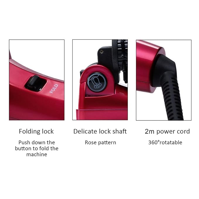 Curling Iron Brush Folding Electric Hair Curler Heated Curling Wand Styler Hot Comb Brush Ceramic Coating Portable Hair Dressing Beauty Tool for Home Professional Salon(