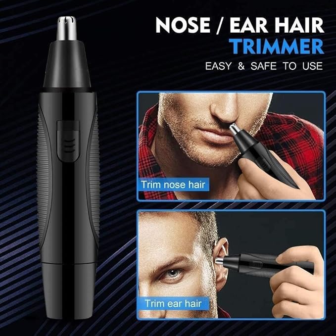 Ear Nose &amp Brow Trimmer Clipper – Painless Trimmer for Men &amp Women Battery Operated Nose Hair Trimmer Kit Black