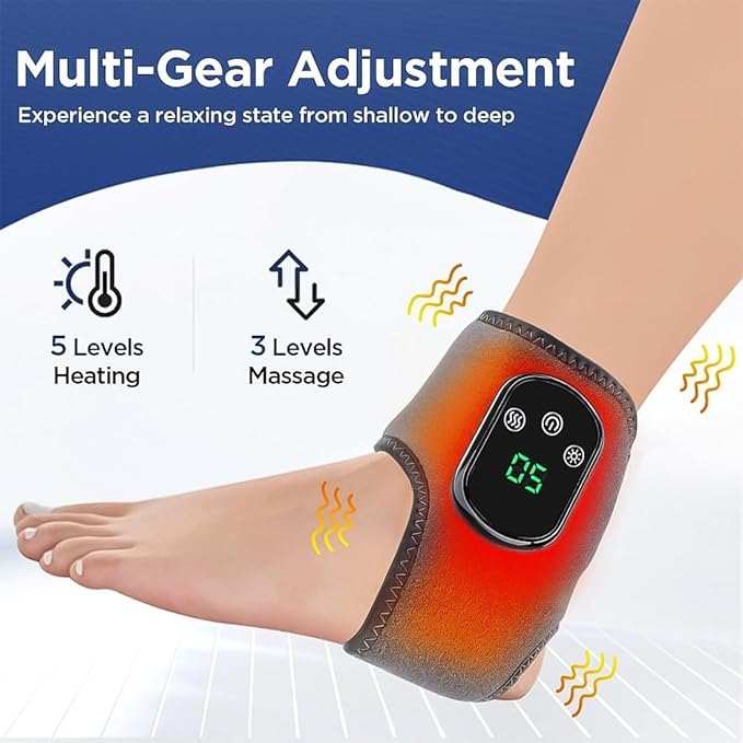 GDSAFS Foot Massager Cordless Portable Foot Triple Method Massager for Neuropathy 3 Vibration Grade &amp 5 Heat Grade for Achilles Tendinitis &amp Plantar Fasciitis Pain Relief (1PC)
