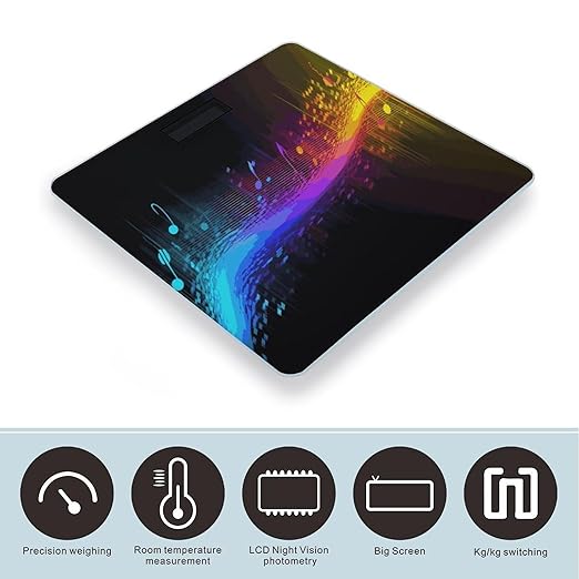 Music Spectrum Bathroom ScaleHighly Accurate Digital Weighing Machine for People Bright LED Display Weight Scale for The Aldult Home Use