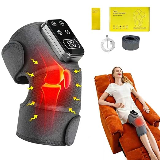 Knee Massager with Heat knee Heating Pad with 5 Vibration Modes Cordless 5 Heat LevelsAdjustable Temperature for Effective Knee Pain Relief Joint Discomfort Gifts for Seniors Men Women