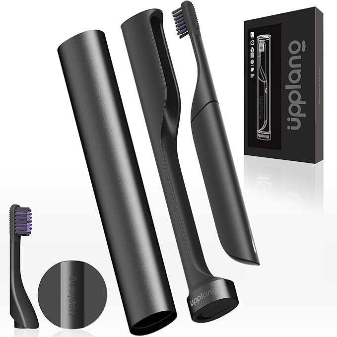Electric Toothbrush Portable Travel Sonic Toothbrush with Protective Case USB-C Rechargeable Neutral Comfort Bristles Waterproof Smart Timer Compact for Daily Use (Slate Gray)