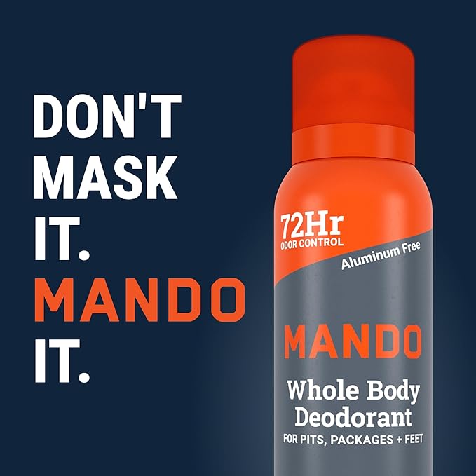 Mando Whole Body Deodorant For Men - Invisible Spray Deodorant - 72 Hour Odor Control - Low Irritation Formula - Aluminum Free Benzene Free - 3.6 ounce Cans (Pack of 2) - Mt Fuji