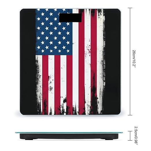 Digital Bathroom Weighing Scale Energy Saving Scale Smart Scale for Body Weight Grunge USA American Flag