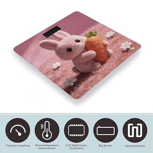 Bubblegum Pink Smart Scale for Body Weight Digital Bathroom Scale Toughened Glass Weight Scale with Large LCD Backlight Display High Precision Scales Weighing Machine