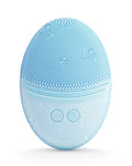 EZBASICS Facial Cleansing Brush Waterproof Sonic Vibrating Face Brush for Deep Cleansing Gentle Exfoliating and Massaging Inductive charging (Blue)