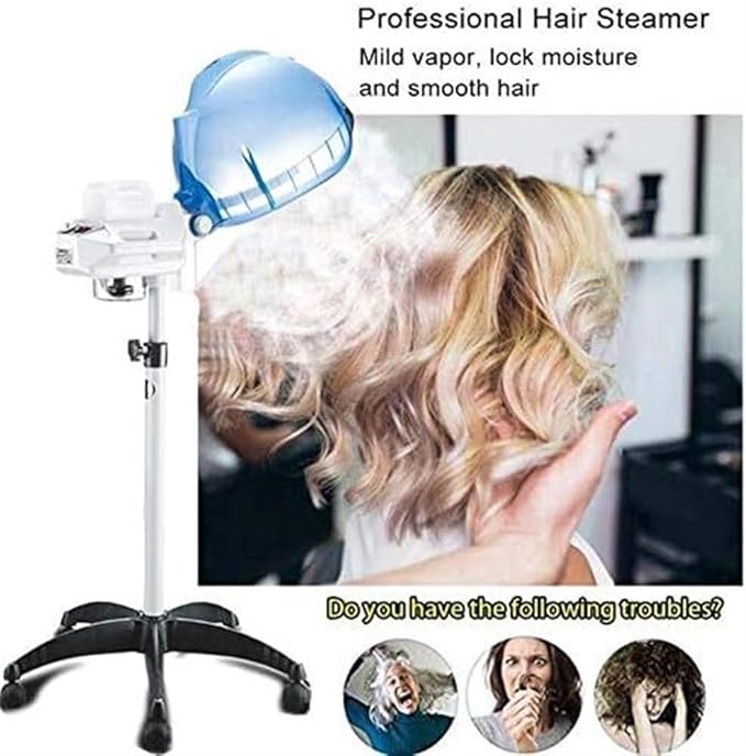 680w Adjustable Orbiting Hair Dryer Stand Up Rolling Wheels Salon Hair Color Processor Accelerator Professional for Home Salon Hair Dyeing Perming Equipment(B)