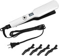 Hair Straightener and Curler Flat Iron with Ceramic Plates PTC Heating for Even Heat Temperature Control Extra Long Cord Sleek White Design US Plug for Women