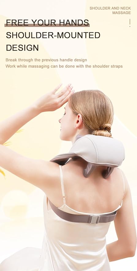 Neck and Shoulder Massager with Heat Deep Tissue Shiatsu Massage Pillow for Muscle Pain Relief for Neck Back Shoulder Leg &amp Waist. Relax Body at HomeOffice &amp Driving.