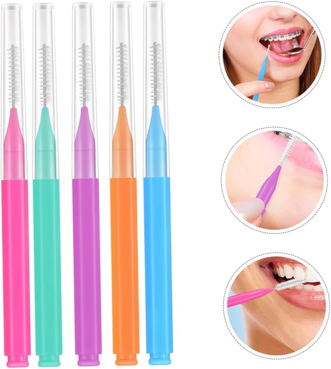 200pcs Interdental Cleaning Brush Portable Toothpick Tool for Braces Made and Multi-Color Essential Oral Care for All Ages