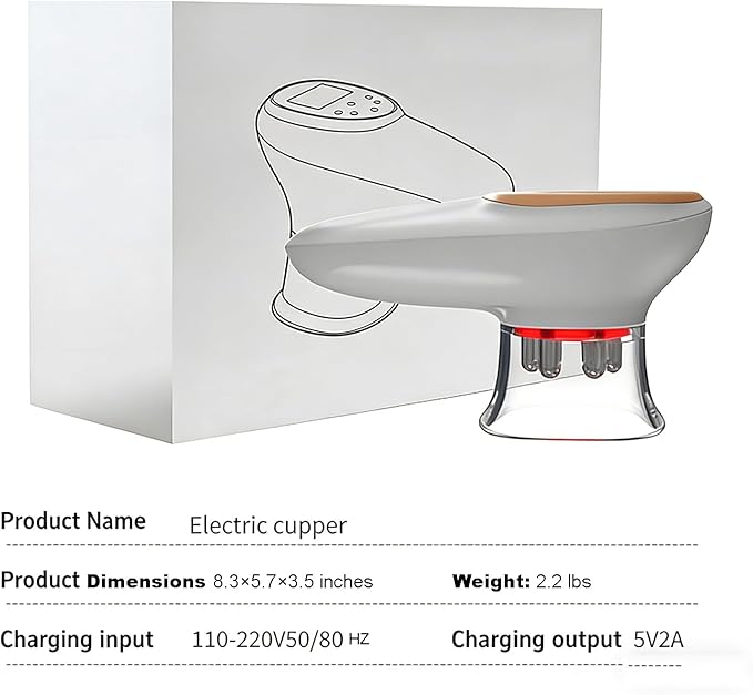 WIKINK 4-in-1 Body Sculpting Machine - Anti-Cellulite Massager with Lymphatic Drainage Skin Tightening Cupping &amp Heat 15 Levels Wireless Charging for Face Back Abdomen Legs Buttocks (Whit