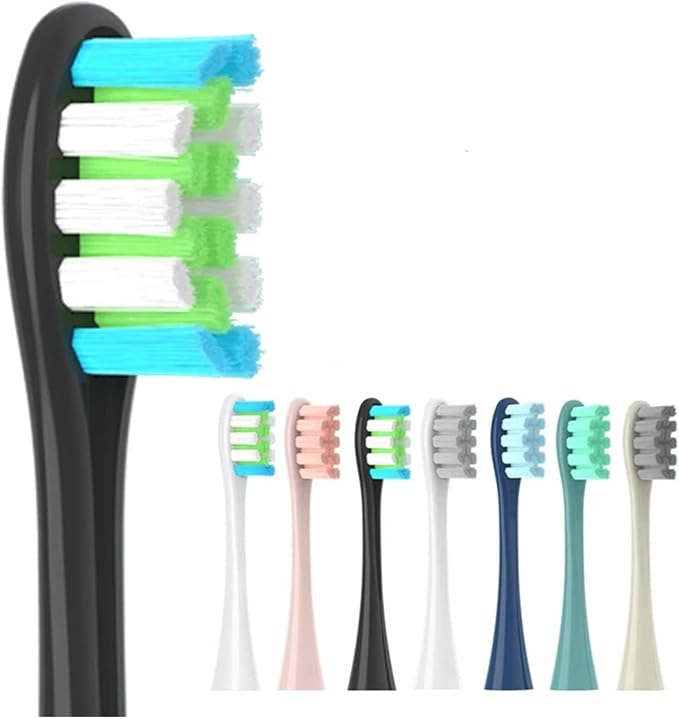8 Pcs Replacement Brush HeadsCompatible for Oclean X PRO Elite/Flow/F1/One/X/All Series Electric Toothbrush(8 pcs Black)
